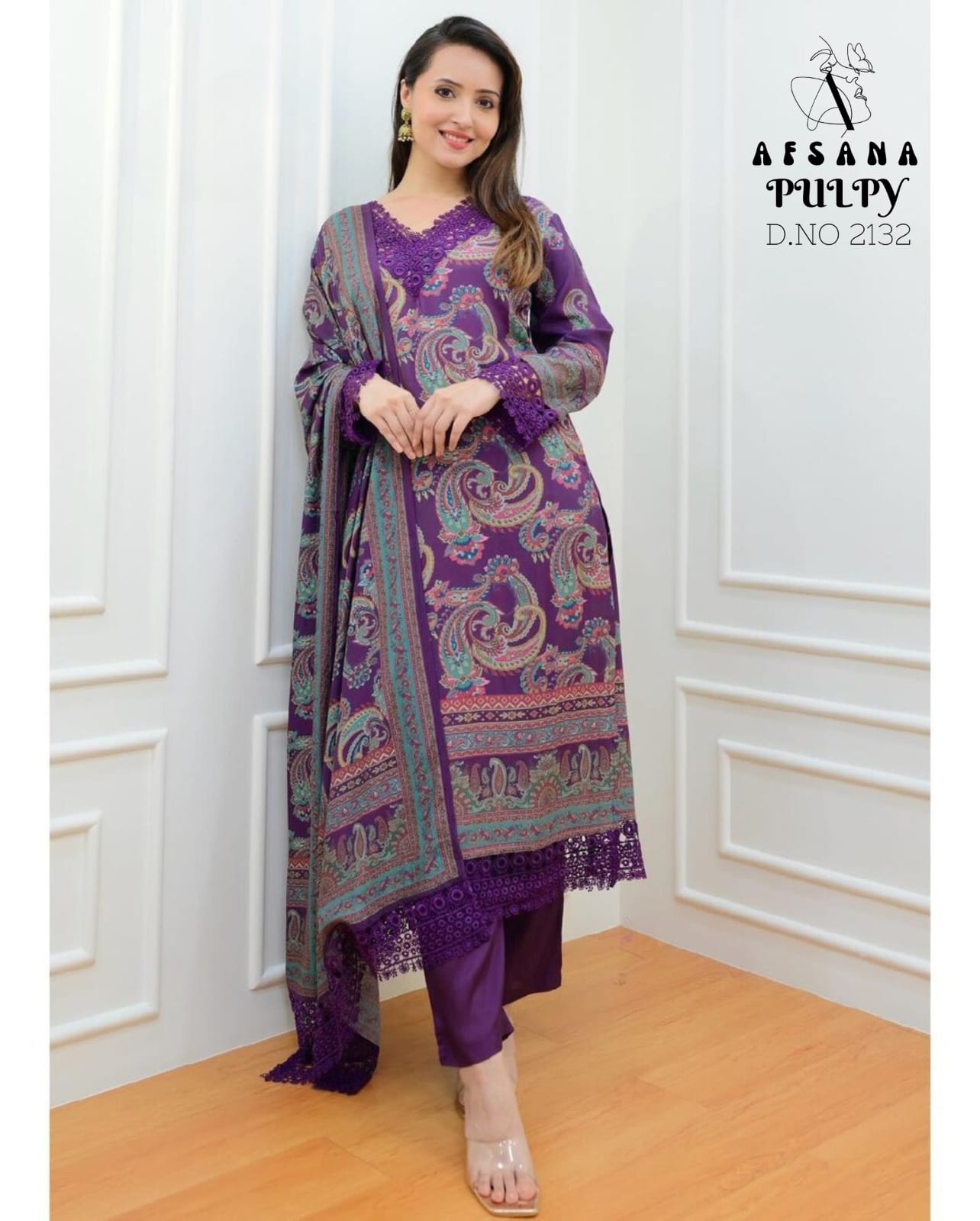 Pulpy M Print 2132 By Afsana Muslin Printed Pakistani Readymade Suits Wholesale Price In Surat
